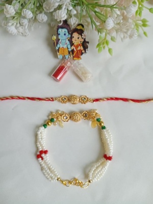Premium Swastik Bhai Bhabhi Rakhi Set