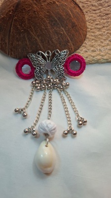 Rani Pink Butterfly Hair Brooch Pin